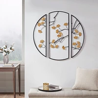 Golden Gingko Leaves 3-Piece Metal Wall Decor Set