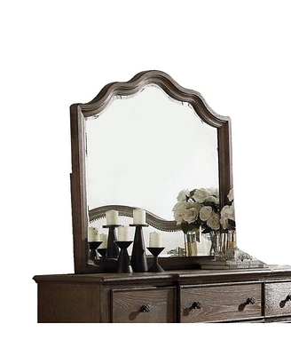 Simplie Fun Baudouin Mirror In Weathered Oak