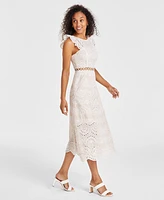 Sam Edelman Women's Eyelet-Embroidered Midi Dress