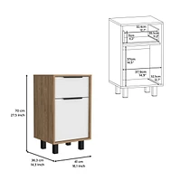Nightstand Maryland Z, One Drawer, One Cabinet, Pine White Finish
