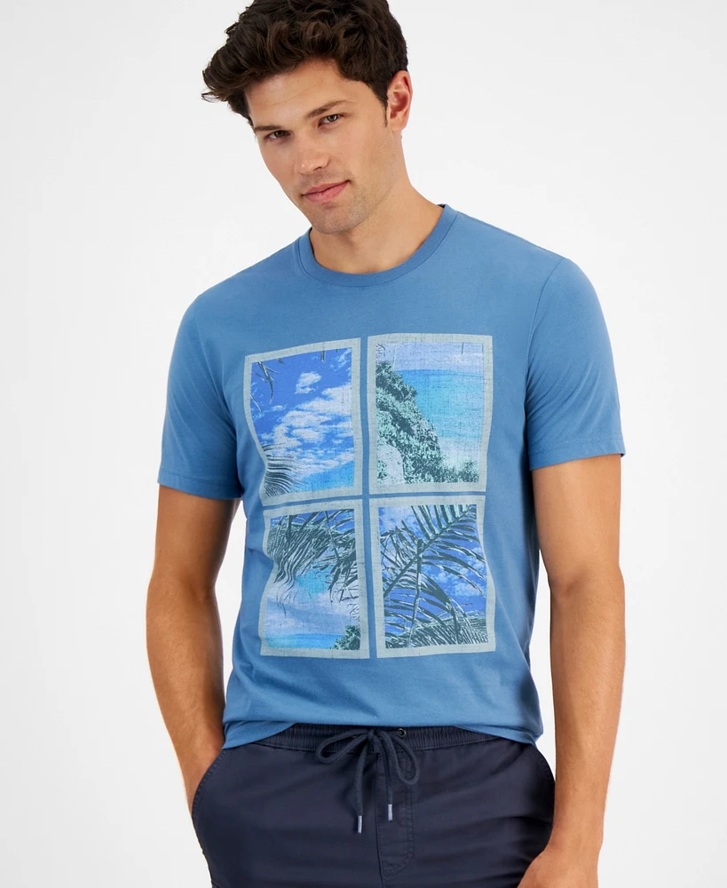 Sun + Stone Men's Palm Tile Regular-Fit Graphic T-Shirt, Created for Macy's