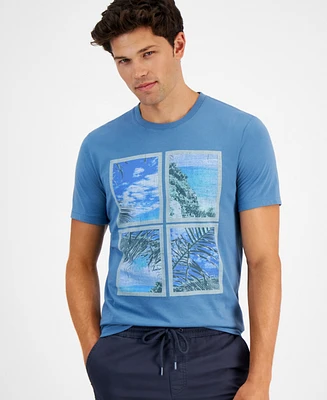 Sun + Stone Men's Palm Tile Regular-Fit Graphic T-Shirt, Created for Macy's