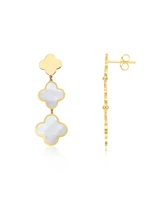 The Lovery Mother of Pearl Graduating Clover Dangle Earrings