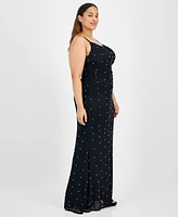 B Darlin Trendy Plus Emma Faux-Pearl Beaded Gown