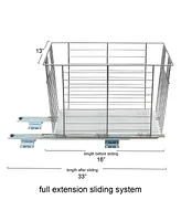 Household Essentials Glidez Steel Pull-Out/Slide-Out Storage Organizer with Plastic Liner for Under Cabinet or Wire Shelf Produce Bin Design