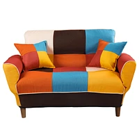 Small Space Colorful Sleeper Sofa, Solid Wood Legs
