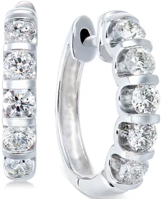 Diamond Hoop Earrings in 14k White Gold (2 ct. t.w