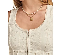 Lucky Brand Women's Schiffly Embroidered Corset Top