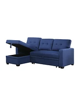 Streamdale Furniture Upholstered Pull Out Sectional Sofa With Chaise