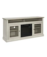 Simplie Fun Modern Tv Stand with Fireplace Insert, Stone Gray, 60" W