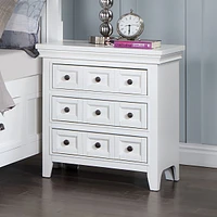 Streamdale Furniture Transitional Style White Color Solid Wood 1 Piece Nightstand Only