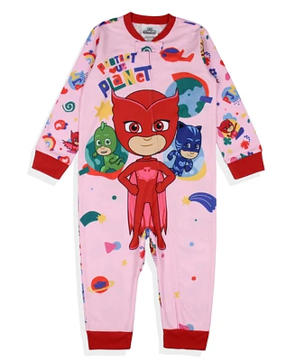 Pj Masks Toddler Girls' Gekko Catboy Owlette Protect Our Planet Footless Sleeper Pajama Kids