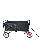 Streamdale Furniture Folding Wagon Garden Shopping Beach Cart (Black)