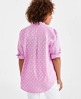 Style & Co Women's Printed Cotton Perfect Shirt, Created for Macy's