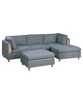 Simplie Fun 5 Piece Modular Sectional Set with Ottomans