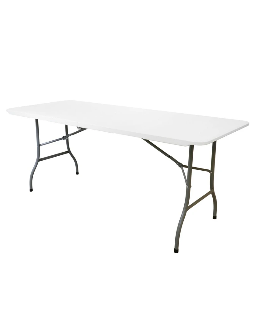 Elama 6 Foot Plastic Folding Table in White