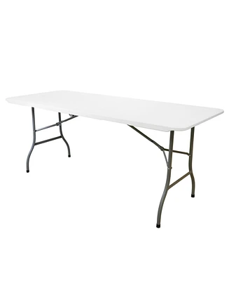 Elama 6 Foot Plastic Folding Table in White