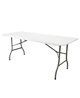 Elama 6 Foot Plastic Folding Table in White