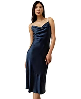 Lilysilk Women's Cowl Neck Oblique-layered Silk Dress