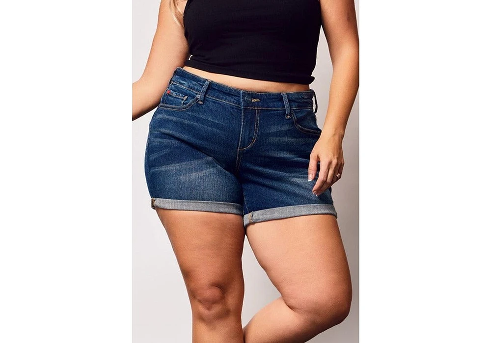 Slink Jeans Plus Denim Rolled Shorts