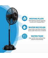 Newair 24" Pedestal Misting Fan with 7500 Cfm of Power, Adjustable Mist Settings, Water Tank and 3 Fan Speeds, Perfect for the Patio, Back Yard, or Ou