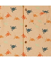 Andy & Evan Toddler Boys Toddler/Child Turtles Print Short Sleeve Buttondown Shirt