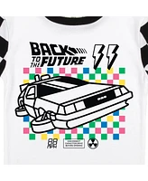 Back To The Future Little Boys Delorean Rainbow Checkerboard 2-Pack Sleep Set