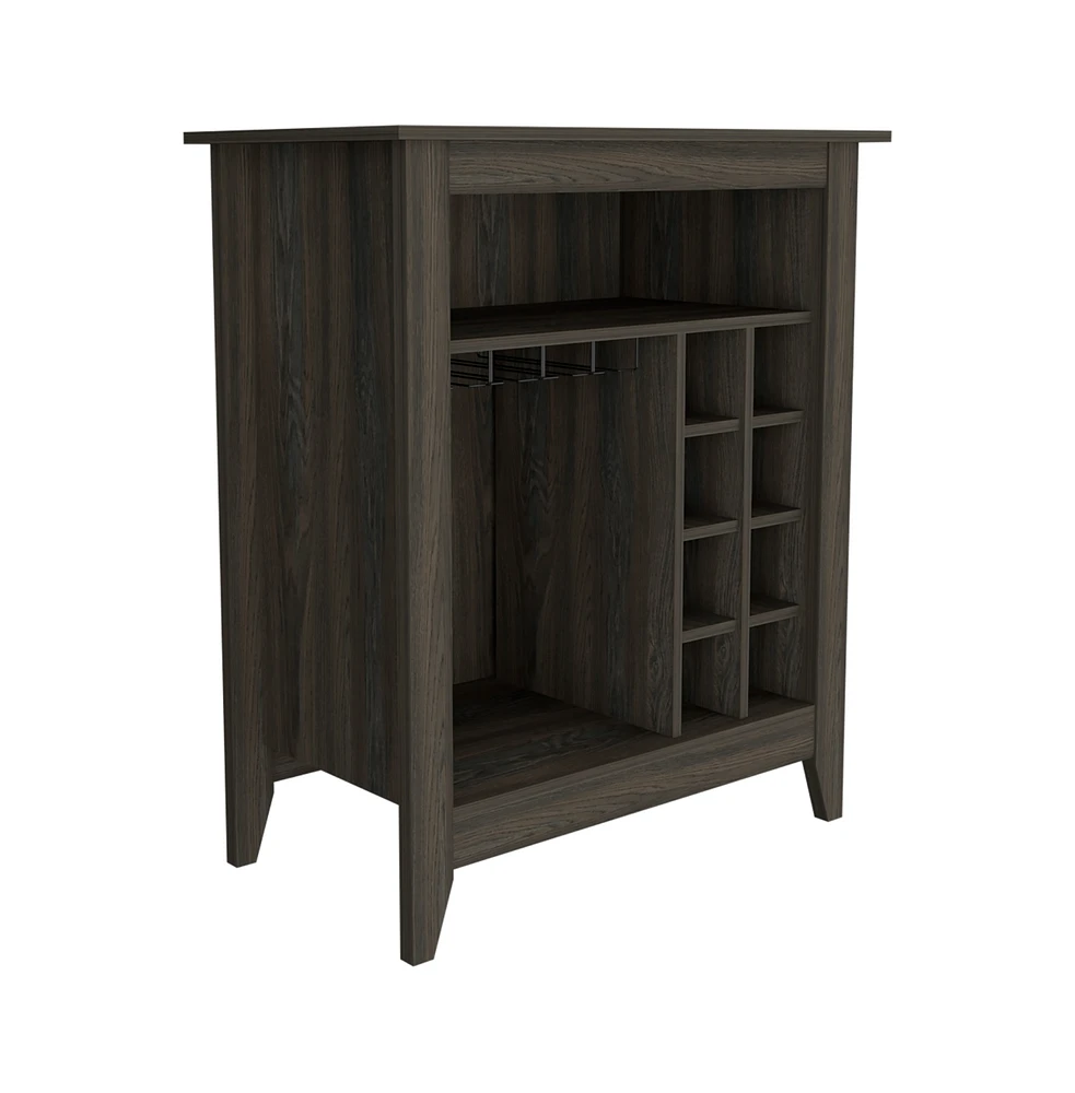 Simplie Fun Mojito Bar Cabinet, One Open Drawer, One Open Shelf, Carbon Espresso