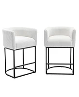 Streamdale Furniture Set of 2 Modern 27.5" Counter Height Bar Stools with Arms