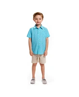 Andy & Evan Toddler Boys Toddler/Child Sunglasses Print Short Sleeve Buttondown Shirt