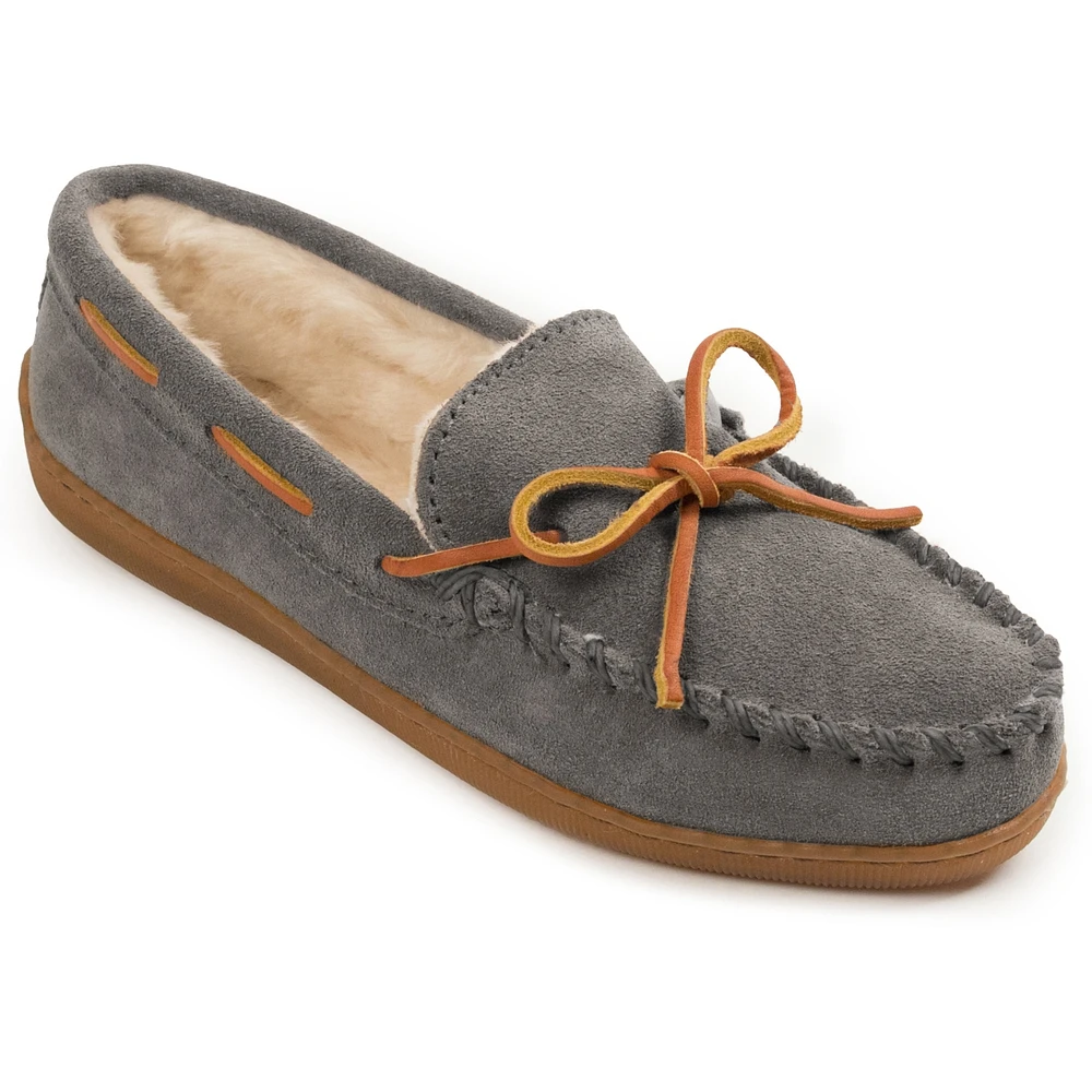 Minnetonka Women's Suede Pile Lined Hardsole Slippers