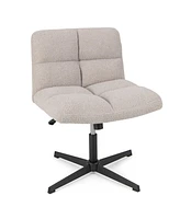 Costway Armless Office Desk Chair Modern Swivel Vanity with Adjustable Height