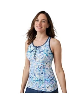 Free Country Women's Lace Up Racerback Tankini Top