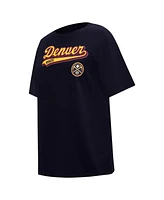 Pro Standard Men's Navy Denver Nuggets Script Boyfriend T-Shirt