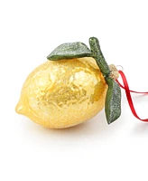 Holiday Lane Citrus Sunshine Lemon Glitter Ornament, Created for Macy's