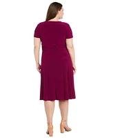 R & M Richards Plus Embellished Fit Flare Dress