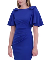 Jessica Howard Women's Flutter-Sleeve Bow-Trim Cocktail Dress