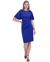 Jessica Howard Petite Flutter-Sleeve Bow-Trim Cocktail Dress