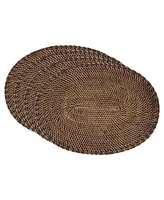 Saro Lifestyle Woven Rattan Placemats Set of 4,14"x19"