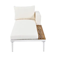 Modern Outdoor Daybed with Wood Topped Side Spaces