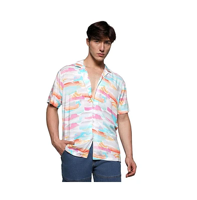 Campus Sutra Men's EcoLiva Water Strokes Shirt