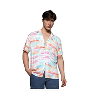 Campus Sutra Men's EcoLiva Water Strokes Shirt