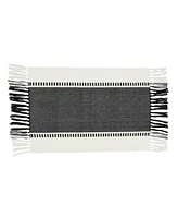 Saro Lifestyle Tassel Trimmed Stripe Placemat Set of 4, 14"x20"