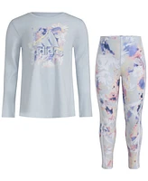 adidas Toddler & Little Girls 2-Pc. Long-Sleeve T-Shirt Printed Leggings Set