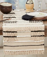 Saro Lifestyle Artisanal Knotwork Fringed Table Runner, 16"x72"