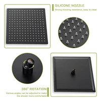 12" Rain Shower Head Systems With Waterfall Tub Spout, Matte, Ceiling Mounted Shower