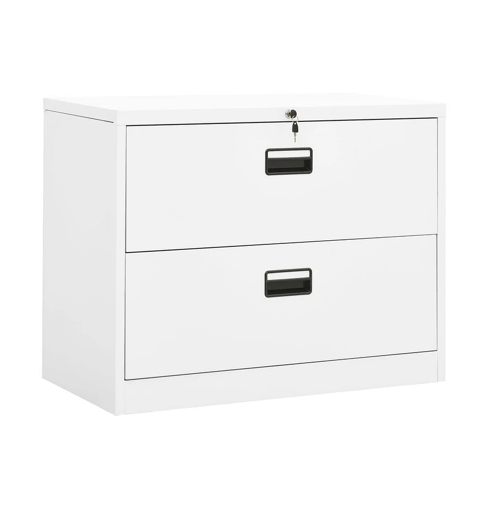 vidaXL Filing Cabinet White 35.4"x18.1"x28.5" Steel