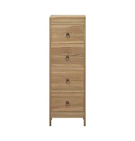 vidaXL Chest of Drawers 11.8"x11.8"x35.4" Solid Wood Teak