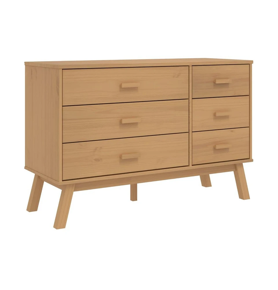 vidaXL Drawer Cabinet Olden Brown Solid Wood Pine