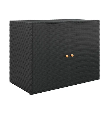 vidaXL Garden Storage Cabinet 39.4"x21.9"x31.5" Poly Rattan